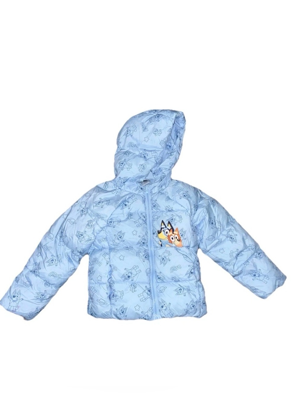 Bluey Character Mid- Weight Hooded Puffer Jacket
